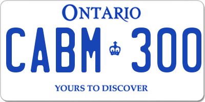 ON license plate CABM300