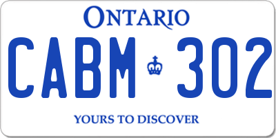 ON license plate CABM302