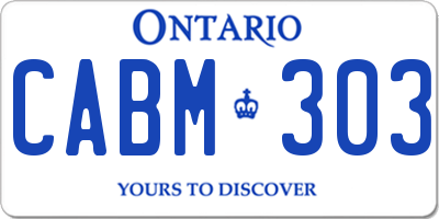 ON license plate CABM303