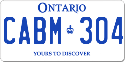 ON license plate CABM304