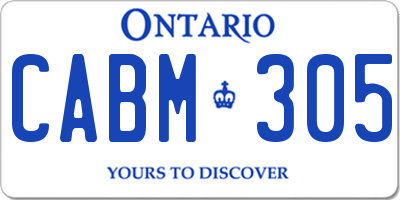 ON license plate CABM305