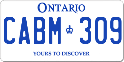 ON license plate CABM309