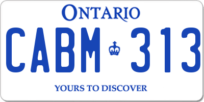 ON license plate CABM313