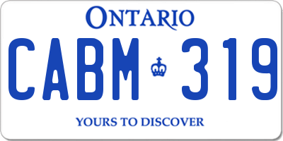 ON license plate CABM319