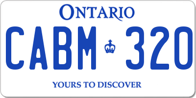 ON license plate CABM320