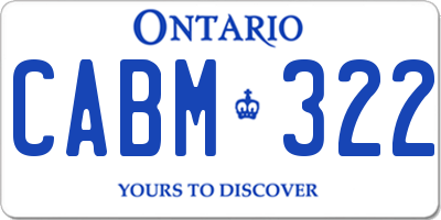 ON license plate CABM322