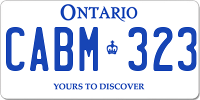 ON license plate CABM323