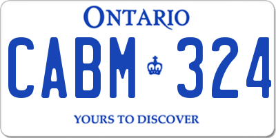 ON license plate CABM324