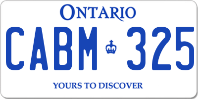 ON license plate CABM325