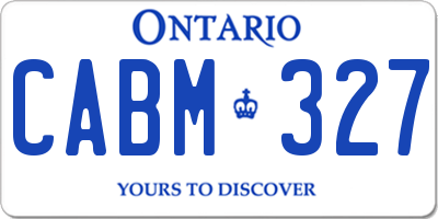 ON license plate CABM327