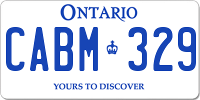 ON license plate CABM329