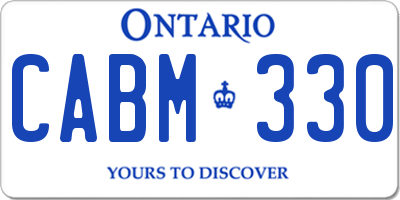 ON license plate CABM330