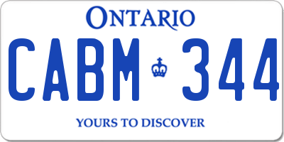 ON license plate CABM344