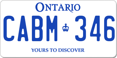 ON license plate CABM346