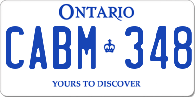 ON license plate CABM348