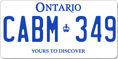 ON license plate CABM349