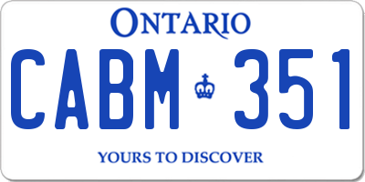 ON license plate CABM351