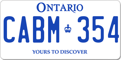 ON license plate CABM354