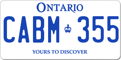 ON license plate CABM355