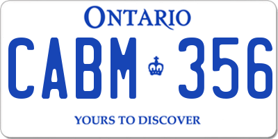 ON license plate CABM356