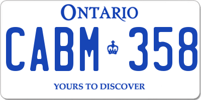 ON license plate CABM358