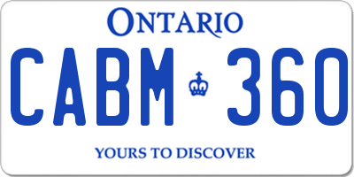 ON license plate CABM360