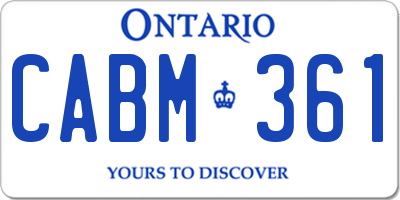 ON license plate CABM361