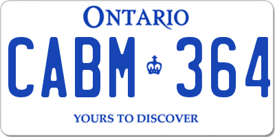 ON license plate CABM364