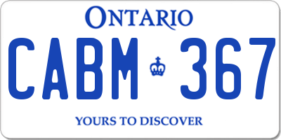 ON license plate CABM367