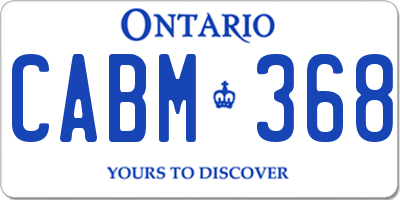 ON license plate CABM368