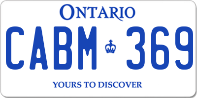 ON license plate CABM369