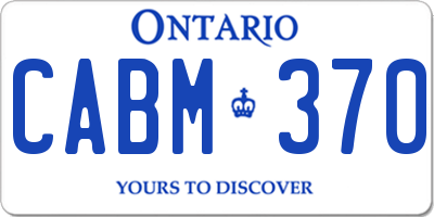 ON license plate CABM370