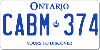 ON license plate CABM374