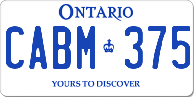 ON license plate CABM375