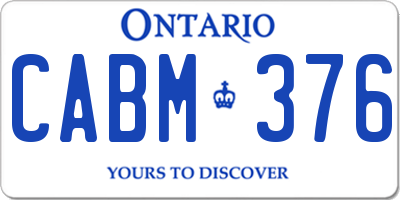 ON license plate CABM376