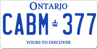 ON license plate CABM377