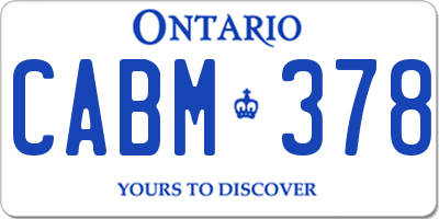 ON license plate CABM378