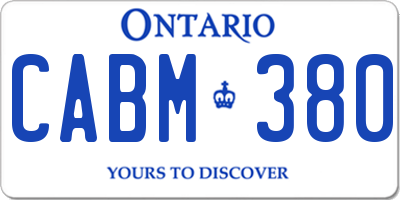 ON license plate CABM380