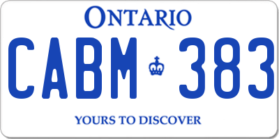 ON license plate CABM383