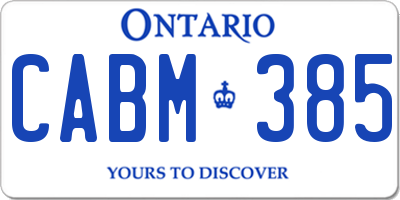 ON license plate CABM385