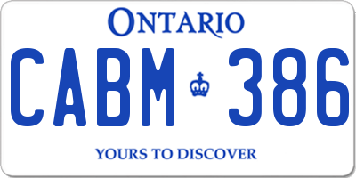 ON license plate CABM386