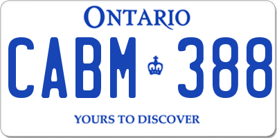 ON license plate CABM388