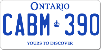 ON license plate CABM390