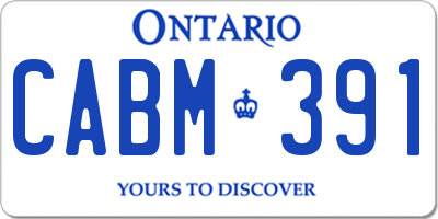 ON license plate CABM391