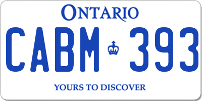 ON license plate CABM393