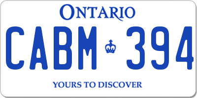 ON license plate CABM394