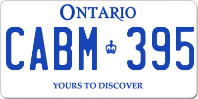 ON license plate CABM395