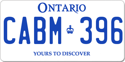 ON license plate CABM396