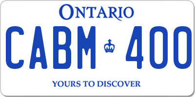 ON license plate CABM400