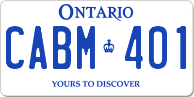 ON license plate CABM401